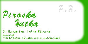 piroska hutka business card